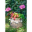 6,5 x 6,5 x 6 pouces pots de fleurs en ciment brun avec pampille tissée, de 2, glands crème décalés bruns, jardinières avec espaces complémentaires
