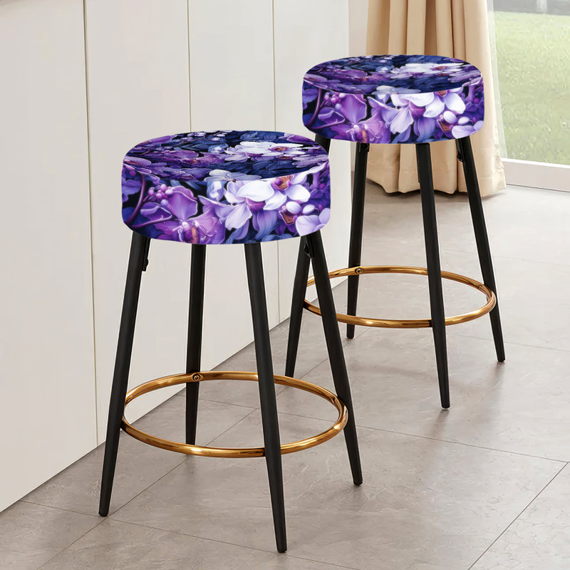 Orchid Twilight - motif tropical - ensemble de 2 tabourets de bar tropicaux