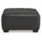 Burt Oversized Accent Ottoman, Dark Graphite Grey Polyester, 40 Inch