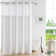 Clairece Geometric Tassels Shower Curtain with Snap-in Liner, No Hooks Required