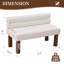 Beige Boucle Upholstered Bench, 45.5" Farmhouse Dining & Entryway Bench with Backrest and Solid Woo-1036888840
