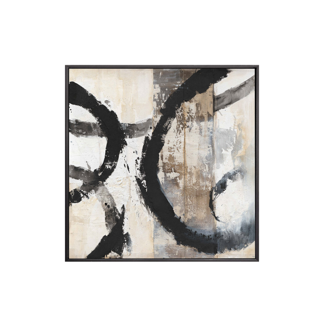 ABSTRACT 100% HAND PAINTED CANVA 120x5x120 CM - Floater Frame Painting on Canvas