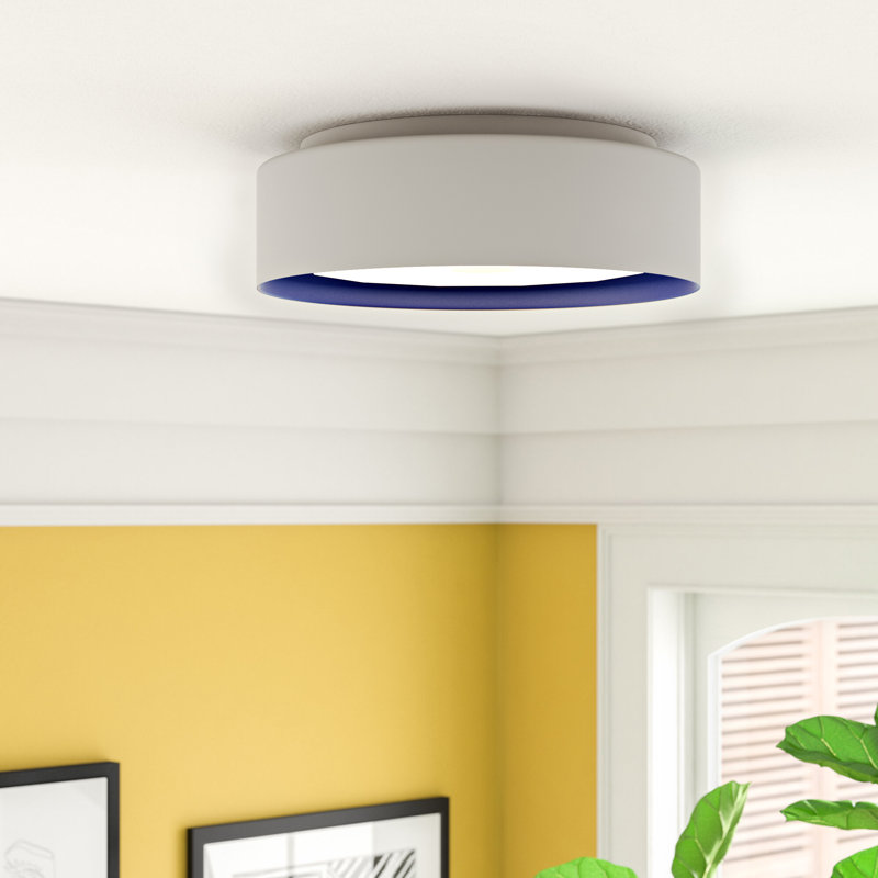 Redas 3-Light Dimmable Flush Mount, Blue