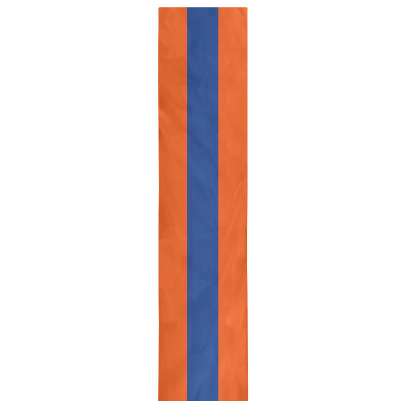 Chemin de table New York, Orange / bleu royal / orange, 90 po x 16 po, Mélange de coton