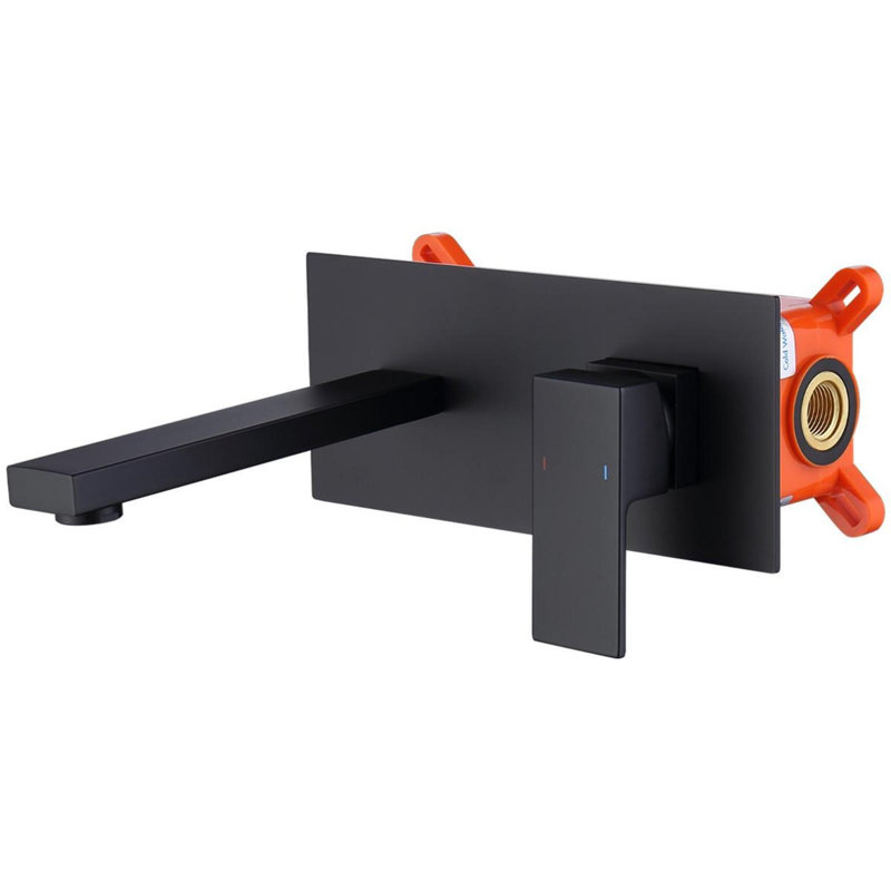 Wall-mounted bathroom sink or bathtub faucet, Matte Black