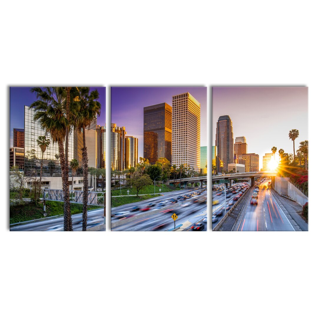 3-tlg. Leinwandbilder-Set Traffic in Los Angeles