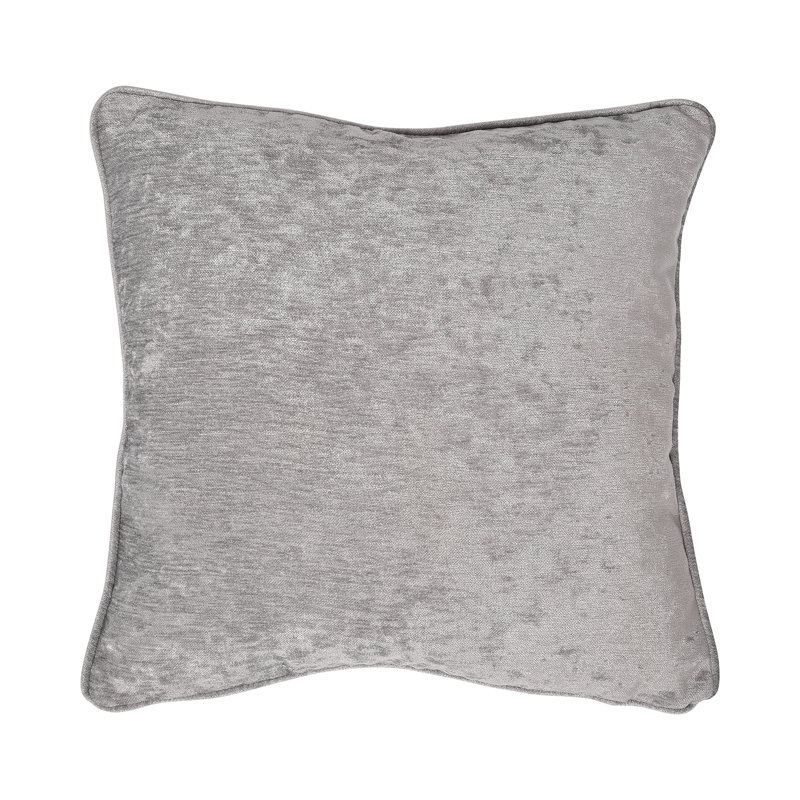 Textured Chenille Square Throw Cushion, Grey