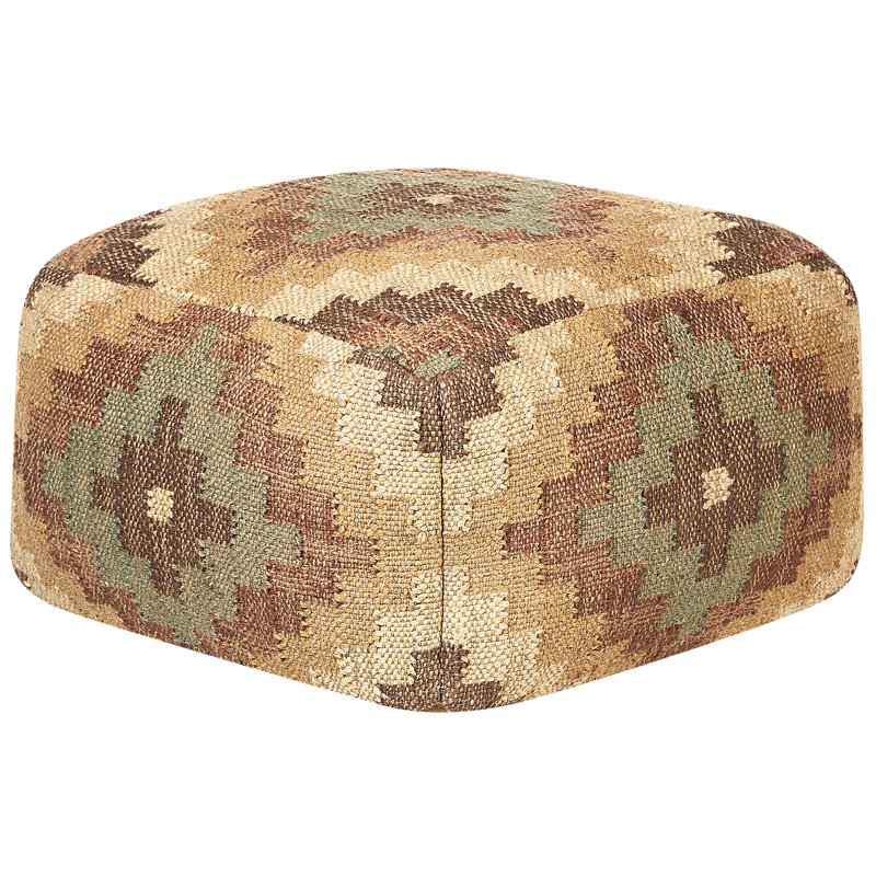 Merrick 50cm Wide Square Geometric Pouf Ottoman