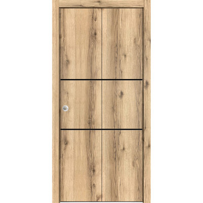 Porte pliante en bois massif massif