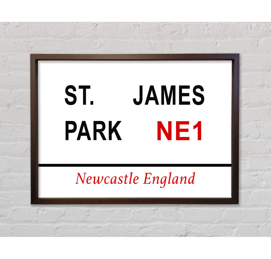 St James Park Signs - Einzelne Bilderrahmen Kunstdrucke auf Leinwand