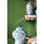 Table basse ronde à miroir avec un magnifique motif floral, 35,5 x 35,5 x 19