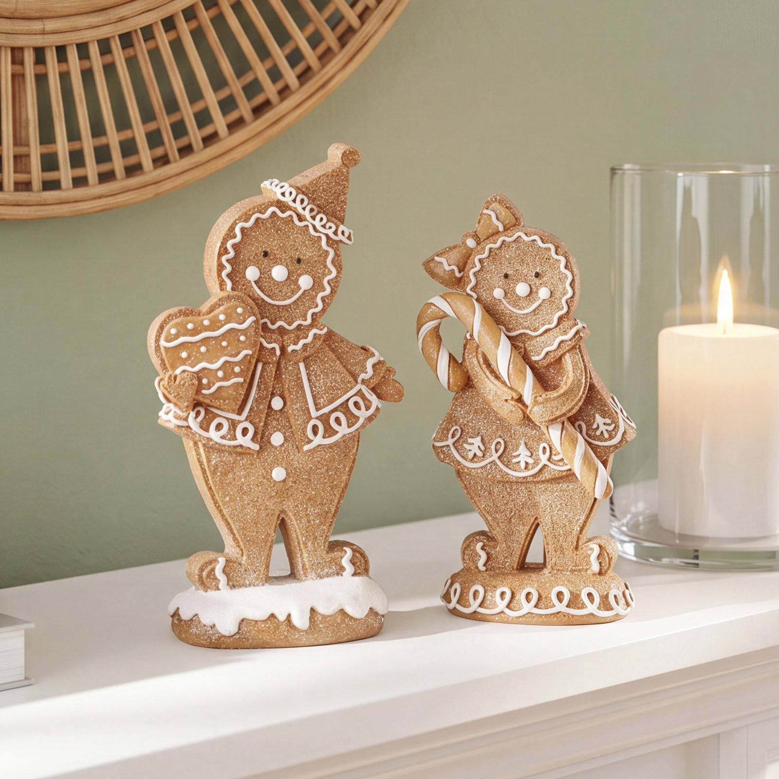 Leniah 2-Piece Gingerbread Figurine Set