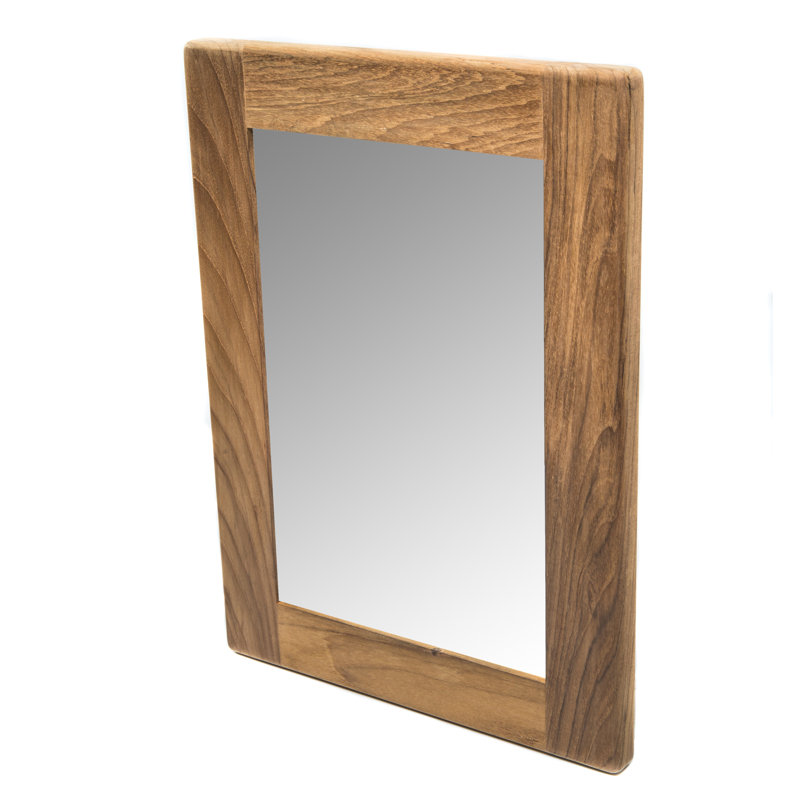 Miroir mural rectangulaire en teck