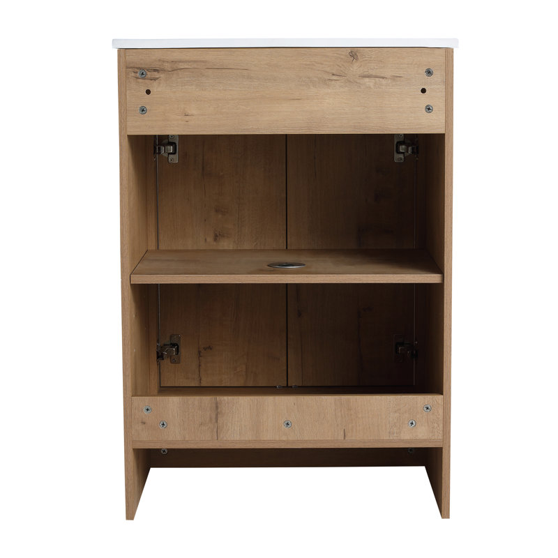 Meuble-lavabo simple 24 po avec comptoir en céramique 24 po