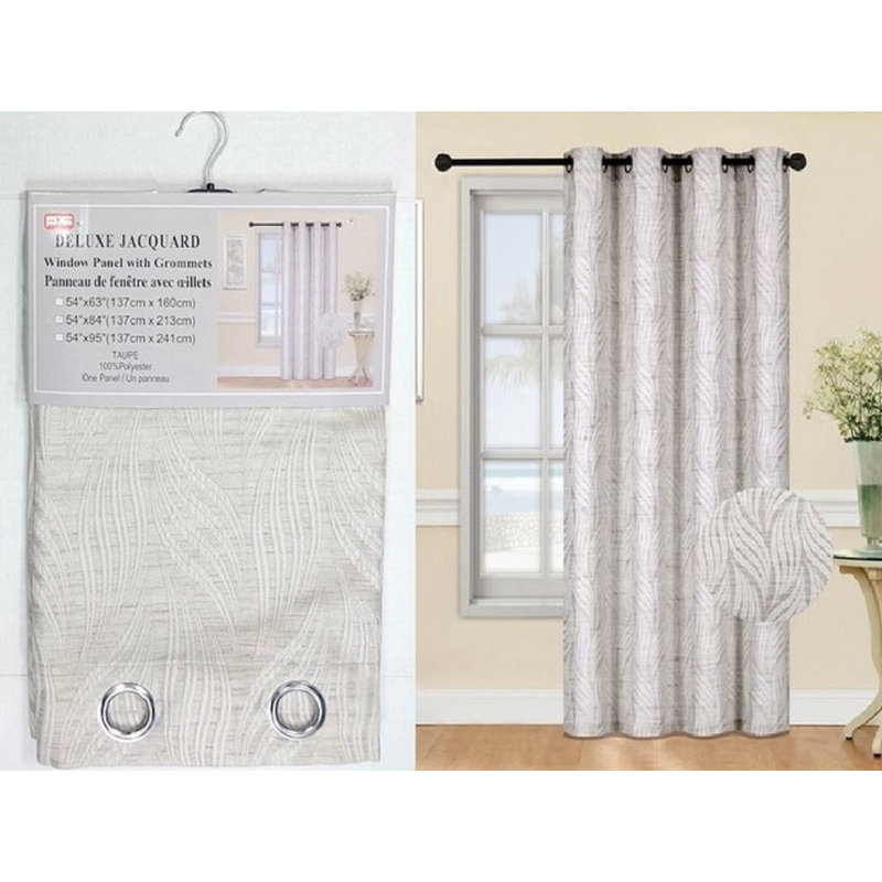 Panneau de rideau simple semi-transparent Princess, 54 po x 84 po, Gris