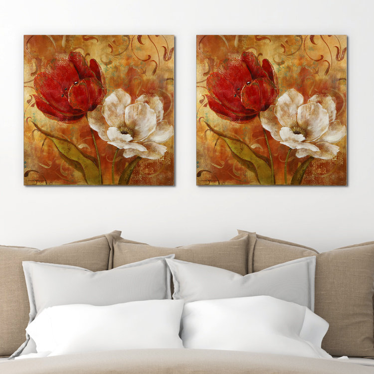 " Flower Duet II " by Carol Robinson, 16" H x 16" W x 1.5" D