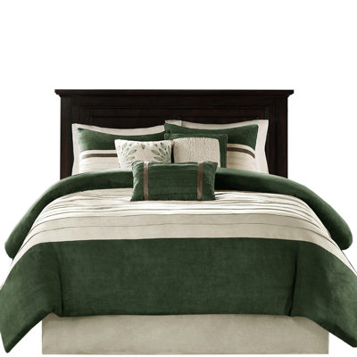 Édredon pour grand lit 7 pièces en faux suède, microsuède, coussins décoratifs PC doux, jupe de lit incluse
