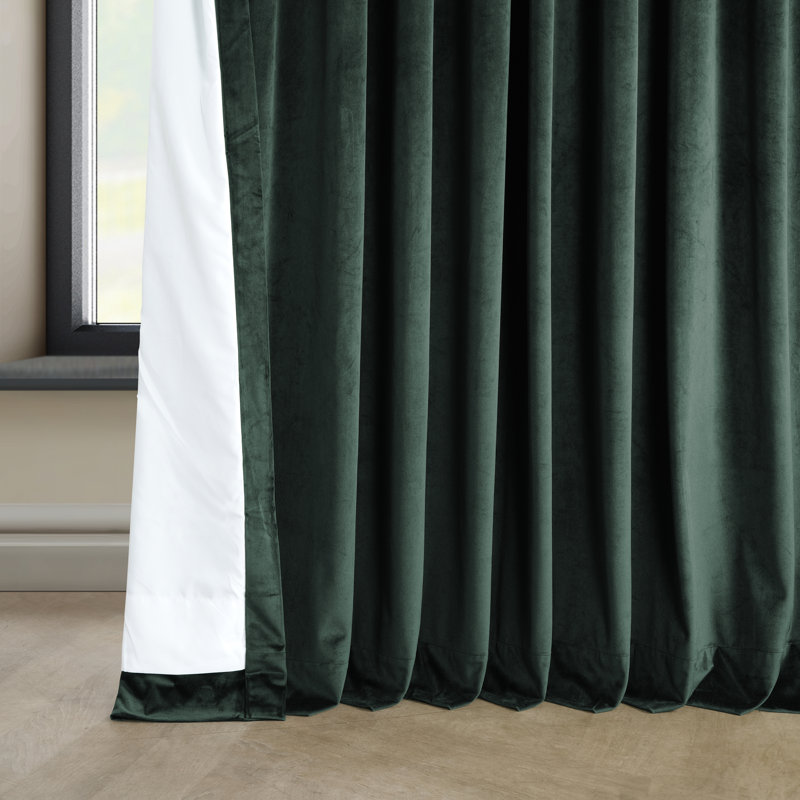 Rideaux en velours moelleux Matra pour chambre à coucher ‑ rideaux obscurcissants pour les fenêtres de salon, panneau simple