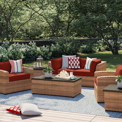 Ambroselli 7 Piece Rattan Sofa Seating Group with Cushions -  Lark Manorâ¢, D78D9CA5583143B68B061EAEE034F78A