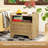 Nightstand with Storage, Rattan Boho Bedside Table with Drawer-1907361074