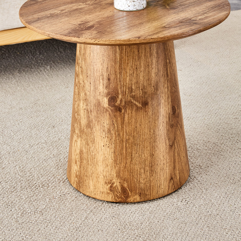 Table basse ronde, H 18,8 po x L 19,6 po x l 19,6 po, Naturel