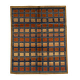 Hand-Knotted High-Quality Orange and Brown Area Rug