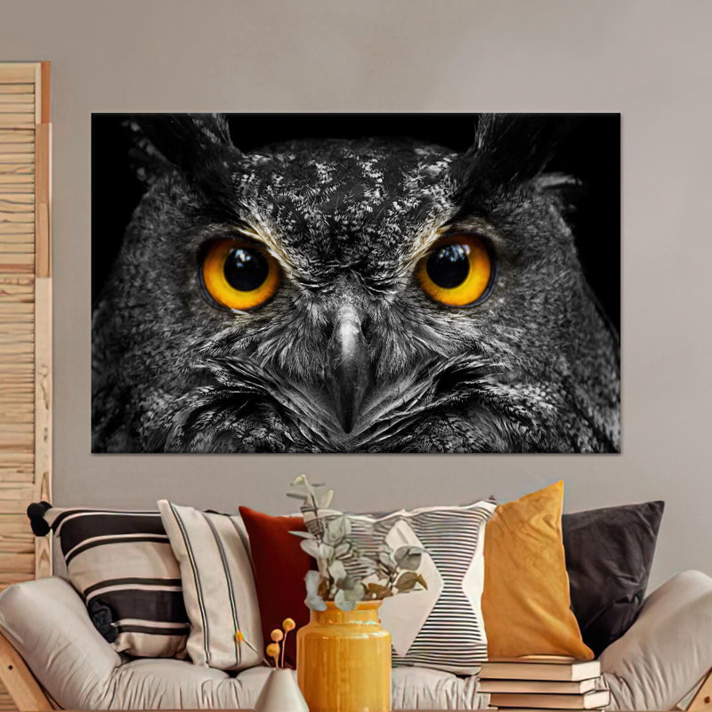 Impression sur toile Elegant Owl, décor de ferme, cadeau personnalisé, 1P, 59,1 po H x 82,7 po l