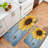 Blue Sunflower Kitchen Mats, 2 Pack Rustic Rugs For Kitchen & Entryway