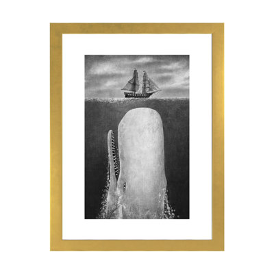La baleine en niveaux de gris par Terry Fan - impression