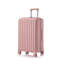 20 po / 24 po / 28 po 3 pièces / ensemble en valise à roulettes ABS, valise de transport, avec porte-gobelet et port USB et support pour téléphone (rose)
