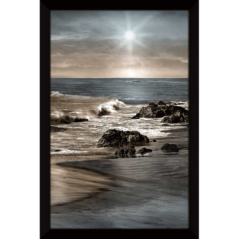 «Blue Sea Sunset II», reproduction d'impression encadrée, H 27,5 po x l 21,5 po x P 0,75 po