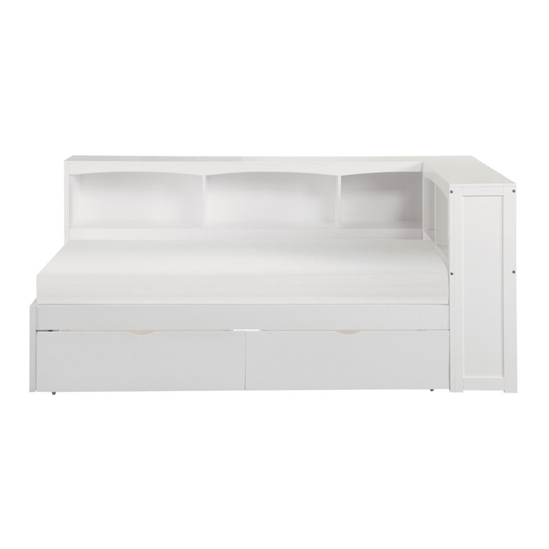 Lit de jour simple avec lit gigogne, Blanc