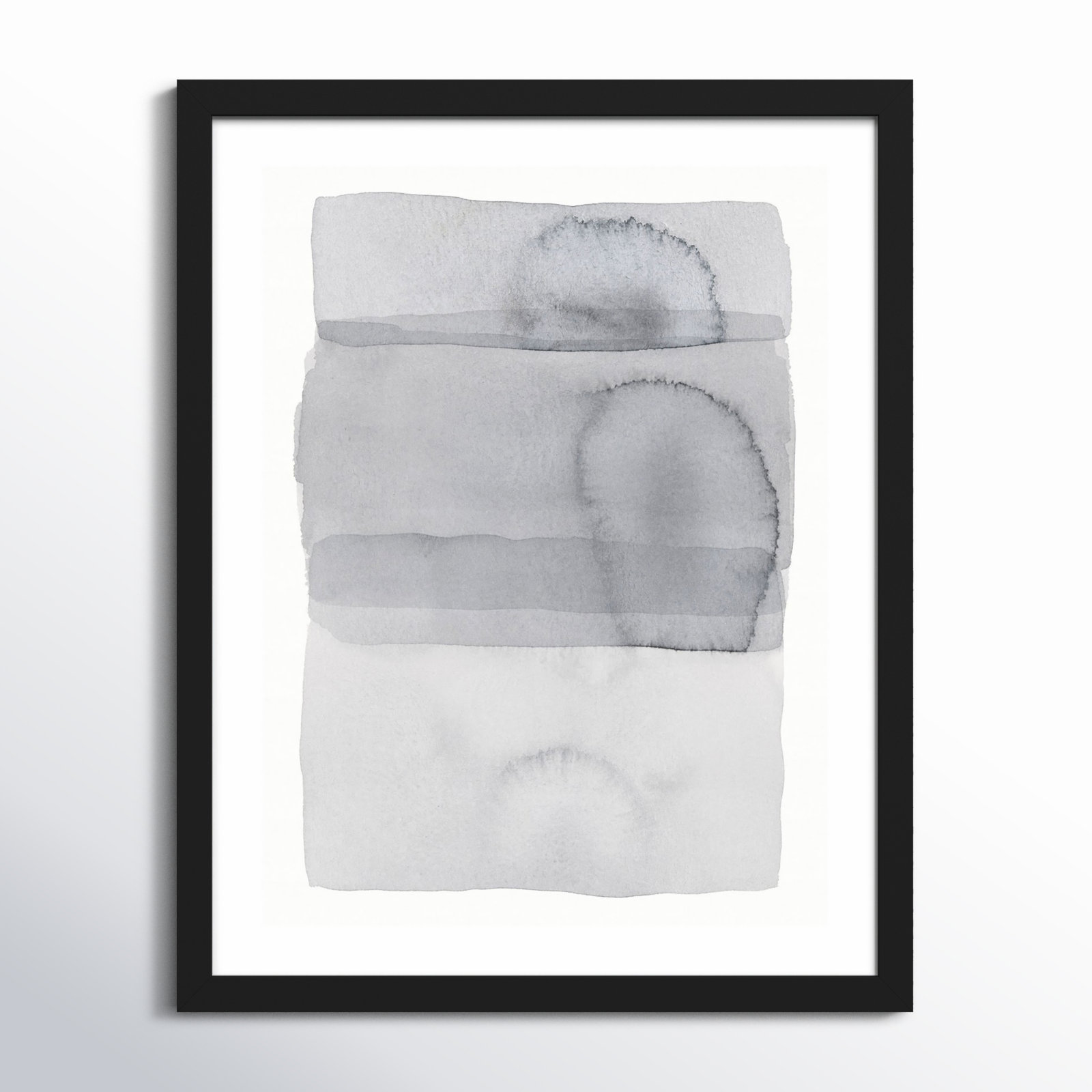 Gray on Gray 8 Print by Jacques Pilon, Black Framed, 38" H x 30" W