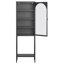 Armoire de rangement vitrée en métal avec porte vitrée - armoire de rangement cubique à 5 niveaux avec 3 tablettes réglables pour la cuisine