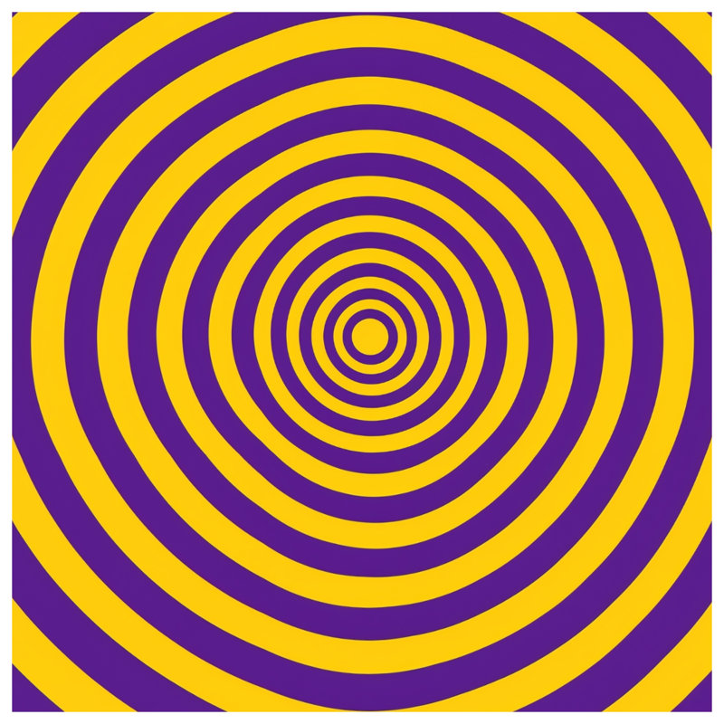 Housses de couette à cercles concentriques mauves et jaunes, Grand lit