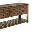 Console Linaa, tiroirs et tablette, bois brun tonneau, 63 po