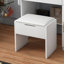 Coiffeuse de maquillage avec miroir à DEL, station de charge, 3 tiroirs, 7 tablettes et tabouret - blanc, éclairage réglable, luminosité de rangement décor moderne, look