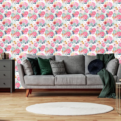 Rouleau de papier peint adhésif L 19,7 pi x l 17,7 po Fontella
