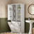 Freestanding Tall Bathroom Storage With 2 Tilt-out Laundry Hampers, Adjustable Shelves And Door-mounted Organizer-727862422