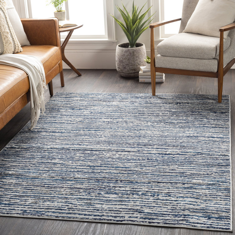 Cepeda Striped Navy/Light Grey Area Rug