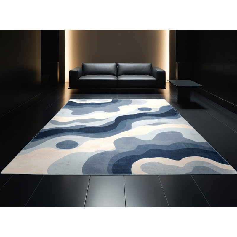 Tapis abstrait moderne et contemporain à motif léopard lavable à la machine Ozain, 3 x 5