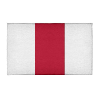 Tapis blanc rayé/rouge Los Angeles