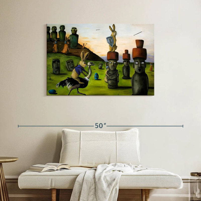 Battle Over Easter Island, 26" H x 39" W