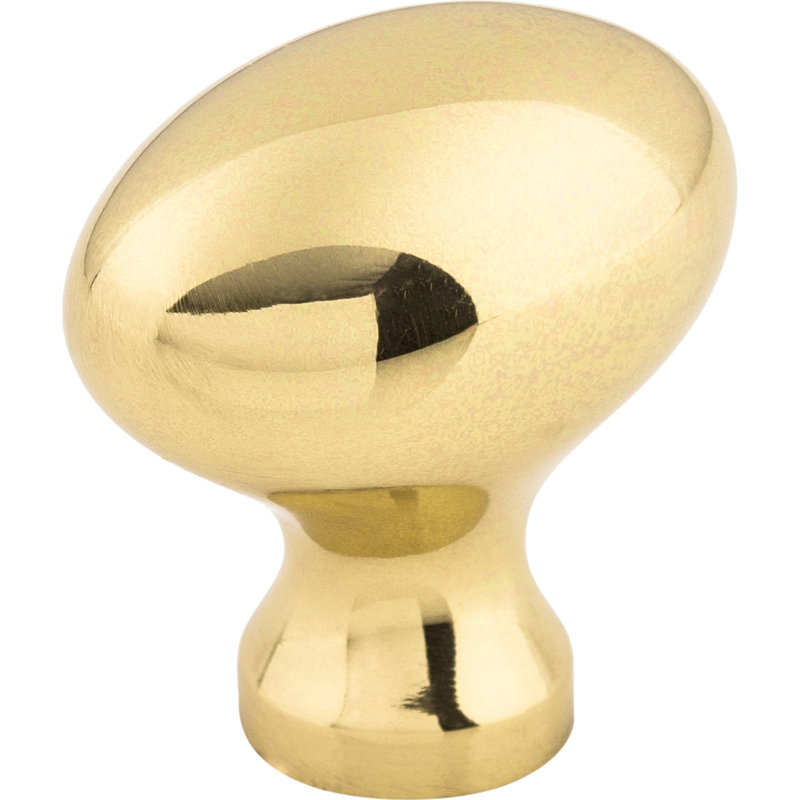 Egg 1 1/4" Length Oval Knob, Polished Brass