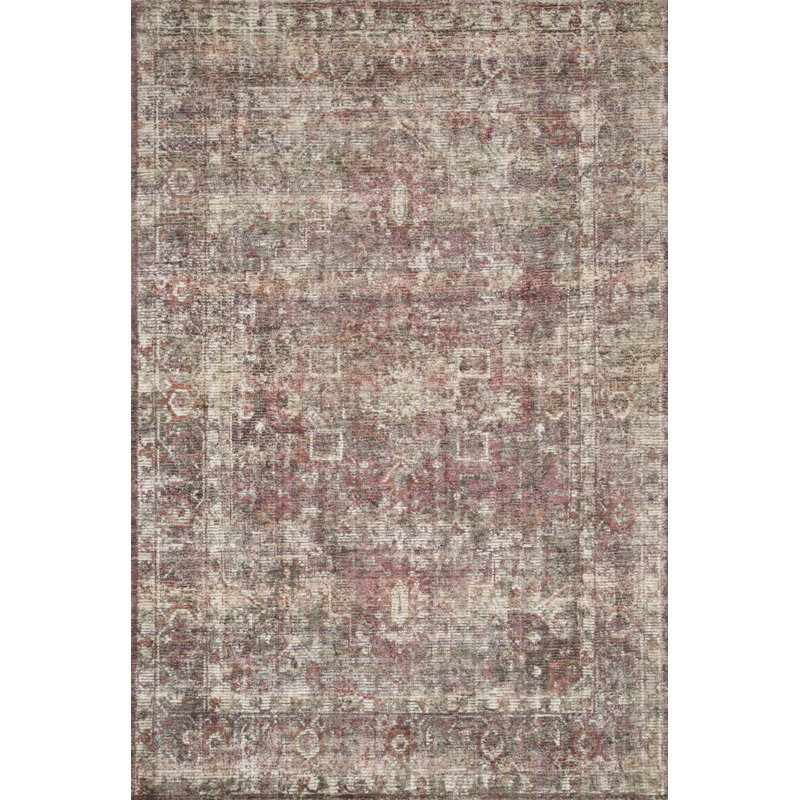 Tapis tissé à la main à motif abstrait Rumi, Rectangle 5 pi x 7 pi 6 po