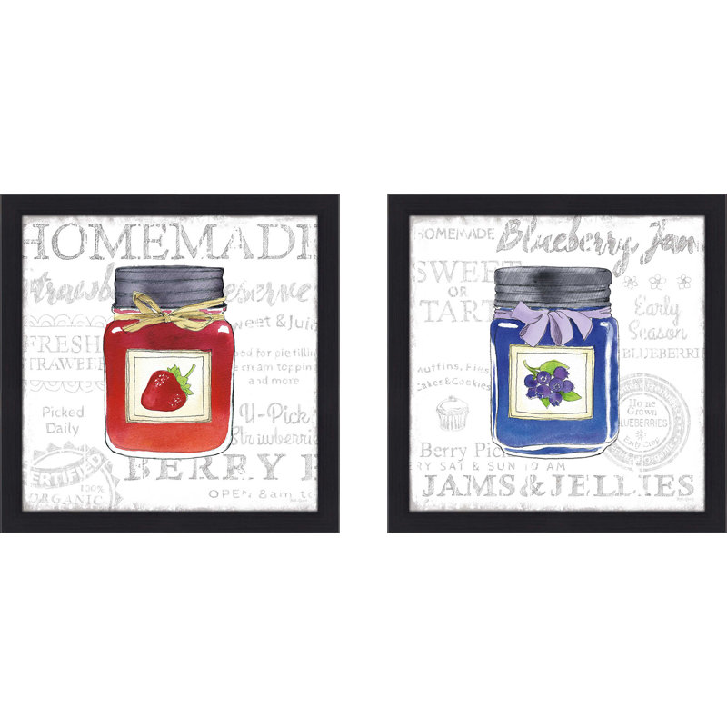 « canning cuisine i », ensemble de 2 reproductions d’art encadrées, H 16,5 po x l 33 po, Pas de tapis
