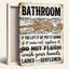 Panneau de salle de bain rustique en planches de bois avec volutes décoratives, toile tendue sur châssis, lot de 1-1970876545