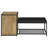 Mango and Black Shoe Storage Entryway Bench with Cabinet