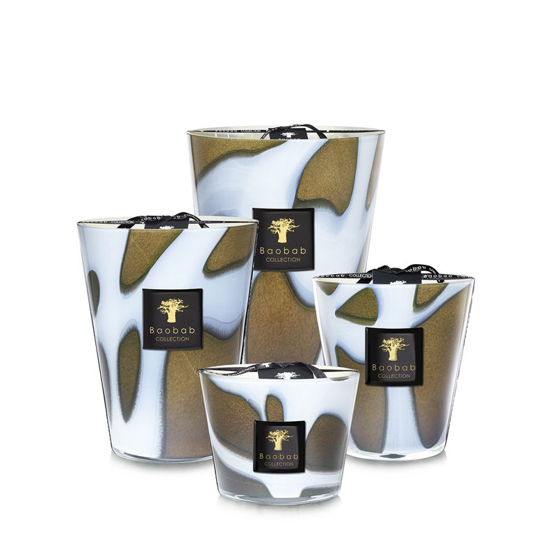Stones Agate Candle, 6.3" H x 5.85" W x 5.85" D