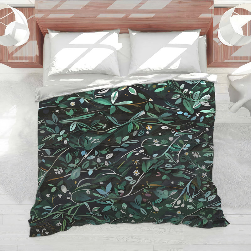 Leafy Botanical Pattern Comforter, Queen